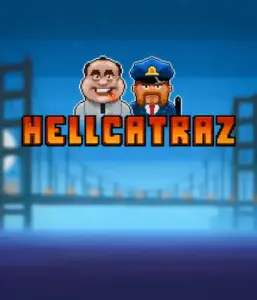 Dive into the action-packed world of the Hellcatraz game by Relax Gaming, showcasing a quirky prisoner and a guard with the infamous Alcatraz prison and San Francisco skyline in the background. This image captures the adventure and mischief of an prison break-themed game, perfect for those who enjoy playful themes, delivering a entertaining gaming experience. 